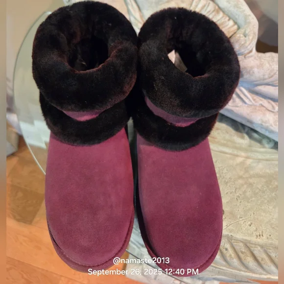 Ugg Limited Edition Fluff Mini Boots Shearling Fur Designer Fur Wool #186 - Picture 8 of 15